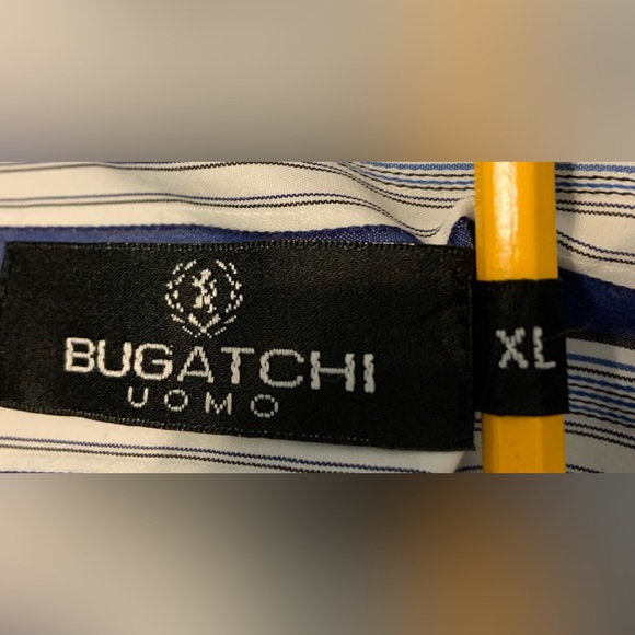 BUGATCHI XL blue stripe button down - Picture 7 of 9